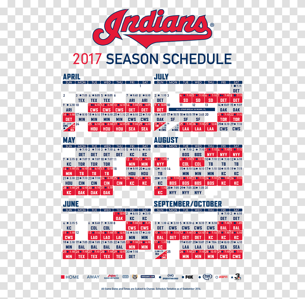 2017 Cleveland Indians Schedule Indians Game Schedule 2019, Paper, Ticket, Calendar Transparent Png