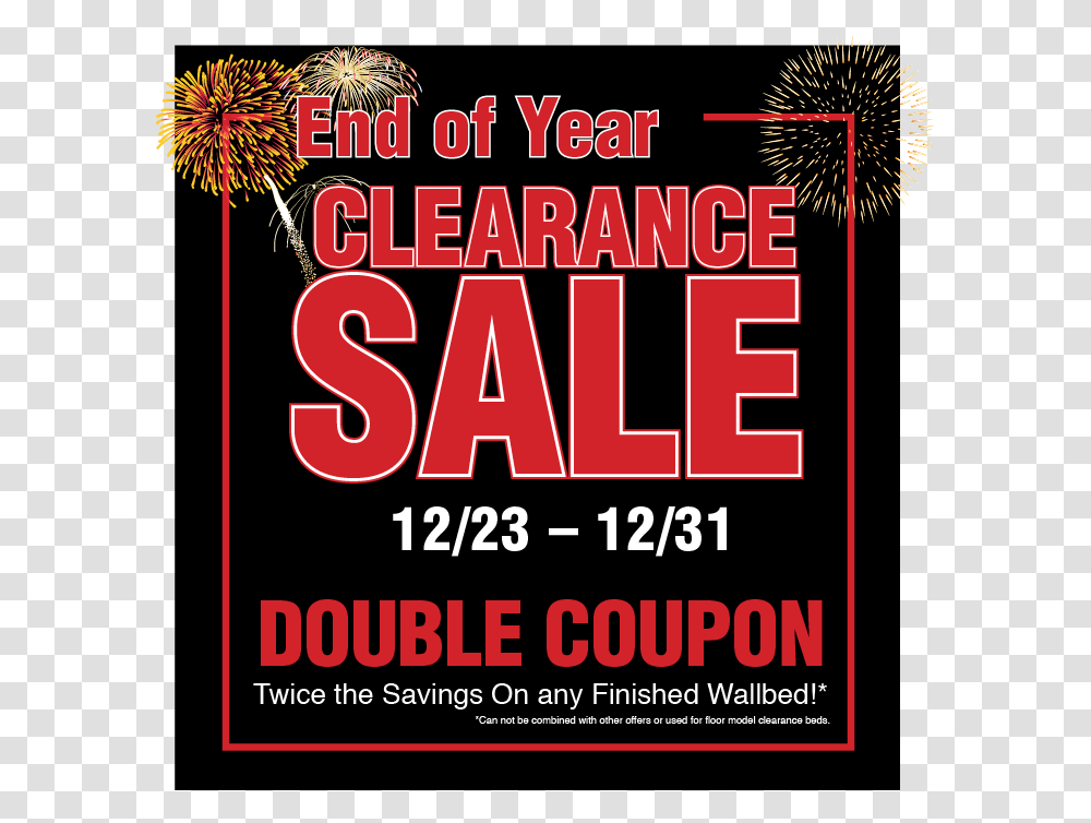 2017 End Of Year Wallbeds Clearance Sale Fireworks Vector Free, Advertisement, Poster, Flyer, Paper Transparent Png