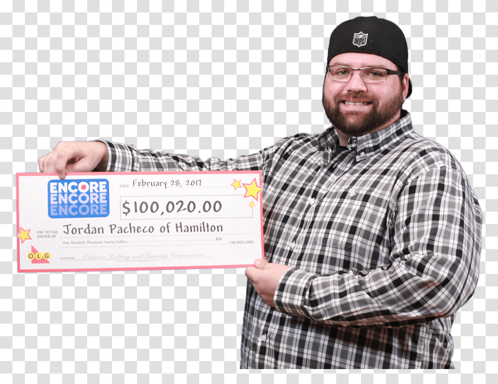 2017 Olg March 06 Winners Rotating Pacheco Jordan Plaid, Person, Paper Transparent Png