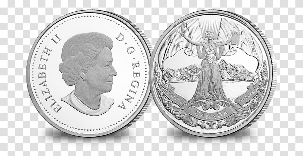 2017 Proof Pure Silver Dollar Canadian Silver Dollar 2017, Coin, Money, Dime, Platinum Transparent Png