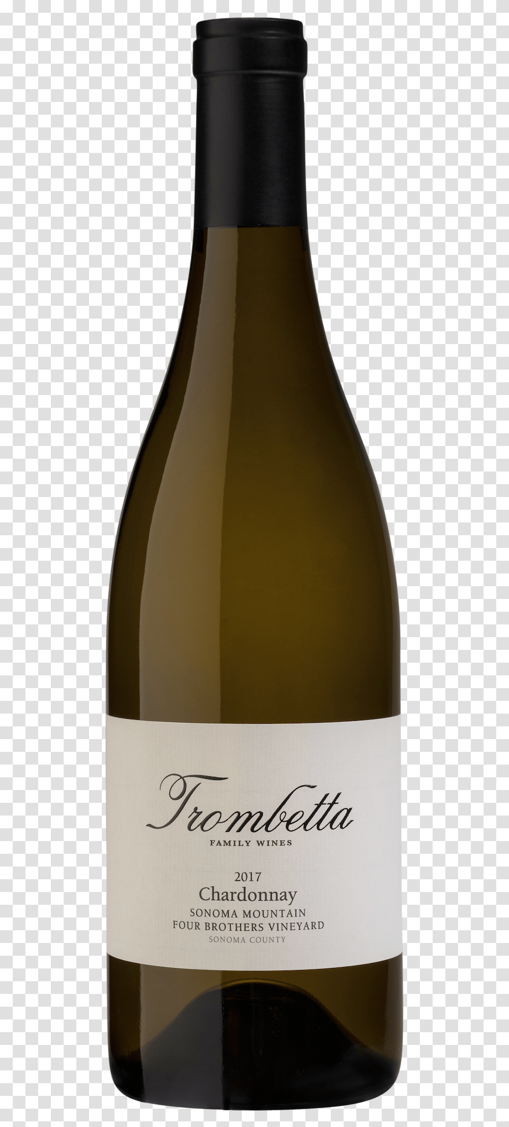 2017 Trombetta Four Brothers Vineyard Chardonnay, Alcohol, Beverage, Drink, Bottle Transparent Png