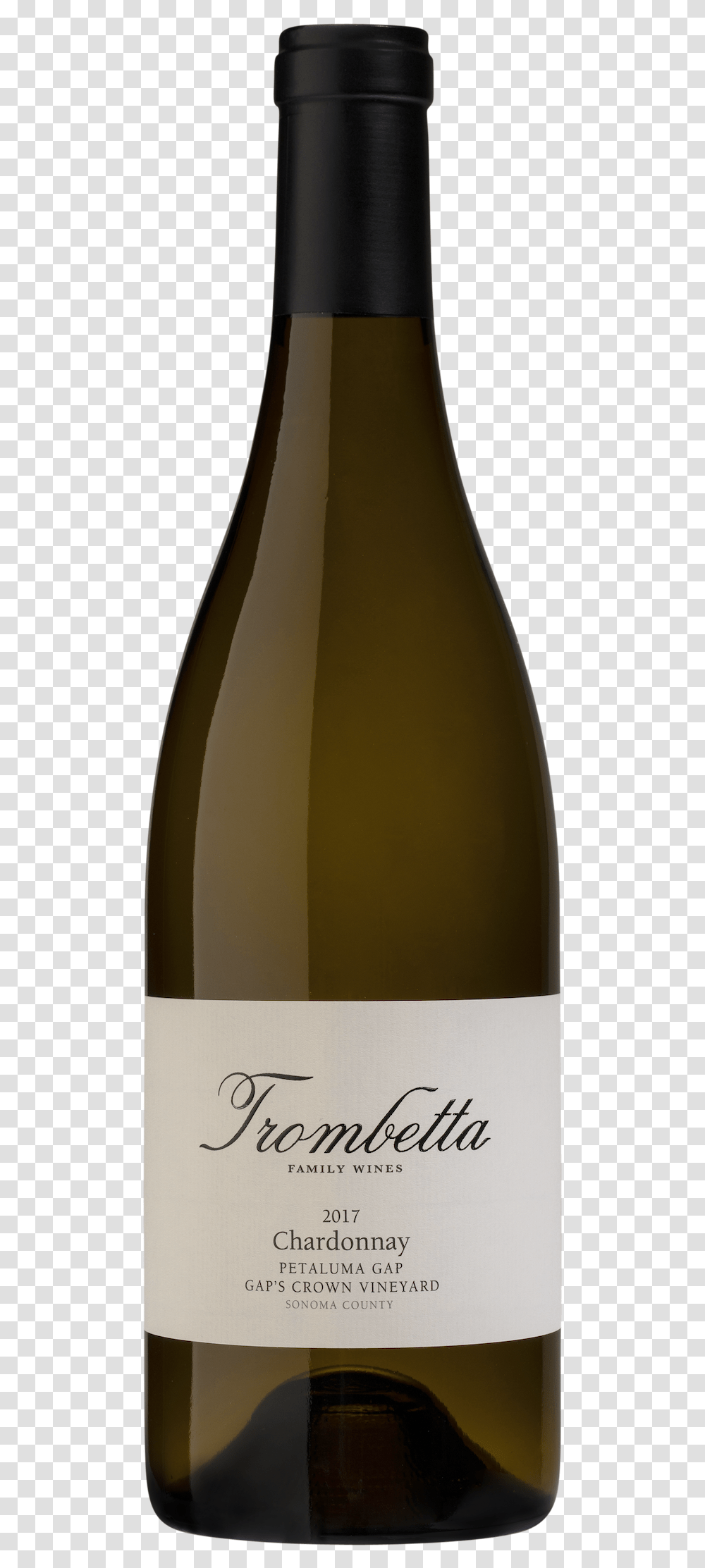 2017 Trombetta Gap S Crown Vineyard Chardonnay, Bottle, Alcohol, Beverage, Drink Transparent Png