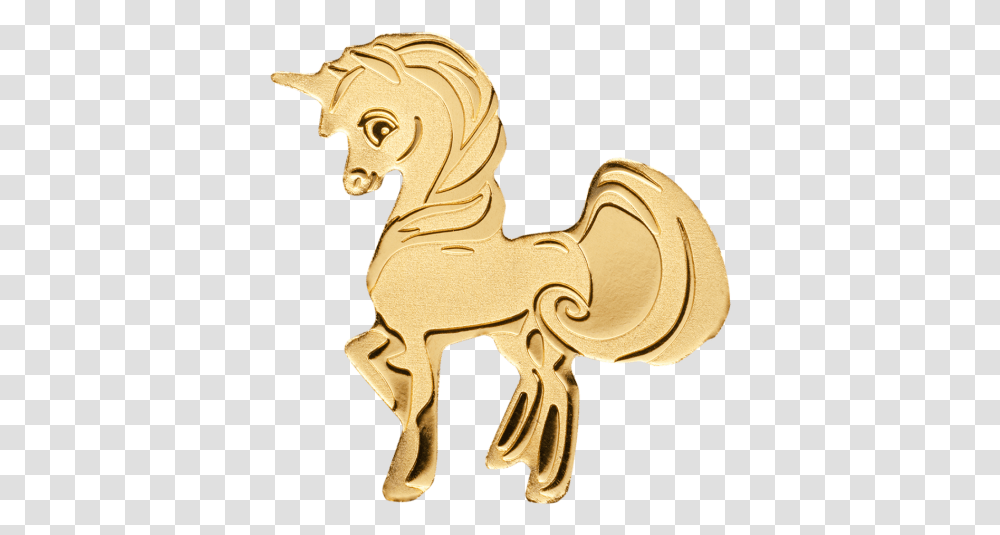 2018 05 Gram Palau Sweetest Unicorn 9999 Gold Coin Lpm Coin, Bronze, Wood, Figurine, Mammal Transparent Png