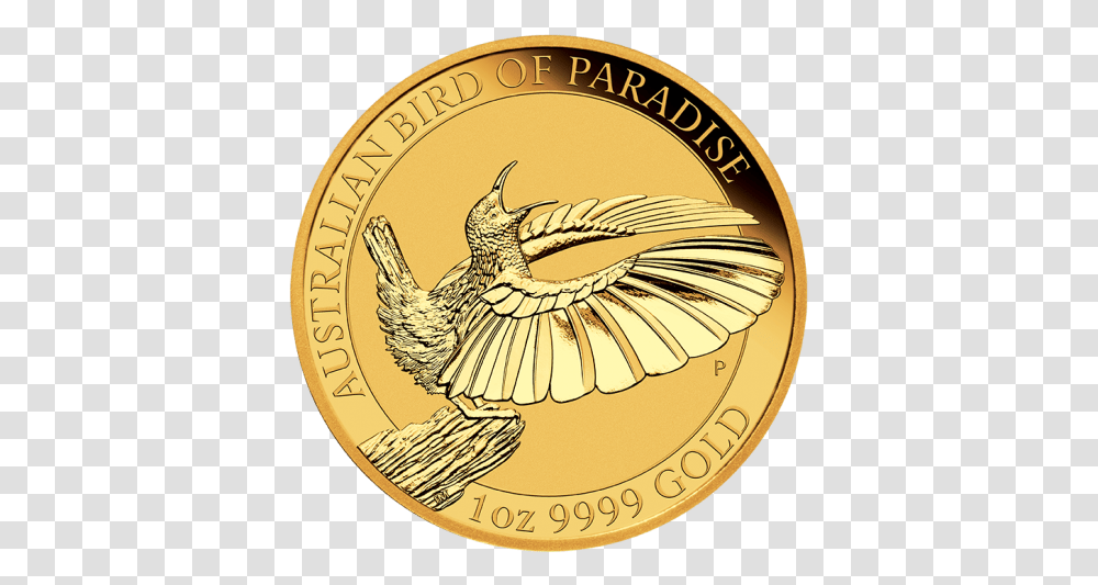2018 1 Oz Australia Bird Of Paradise 9999 Gold Coin Bu Birds Of Paradise 1 Oz Gold, Money, Animal Transparent Png
