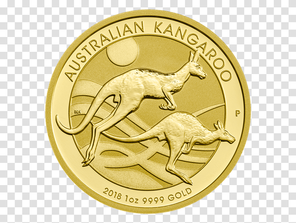 2018 1 Oz Australian Nugget Gold Kangaroo Coin Australian Gold Kangaroo Coin, Money, Dinosaur, Reptile, Animal Transparent Png