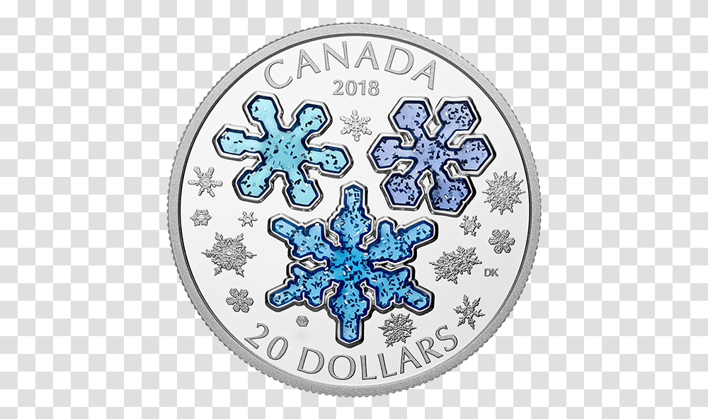 2018 20 1 Oz Fine Silver Coin Canadian Mint Coins 2018, Rug, Snowflake, Porcelain Transparent Png