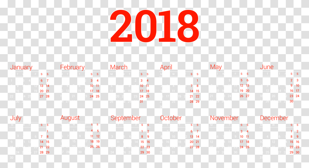 2018 Calendar 3 Columns, Menu, Scoreboard Transparent Png