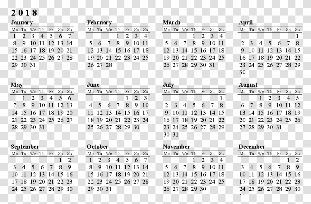 2018 Calendar Photo Image Calendar Hd Images 2018, Gray Transparent Png