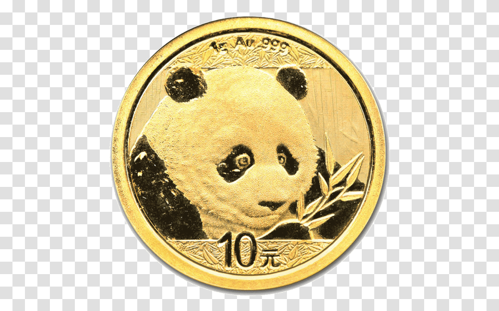 2018 China Panda Gold Coin 1g Outer Chinese Panda Gold Coin 2018, Money, Giant Panda, Bear, Wildlife Transparent Png