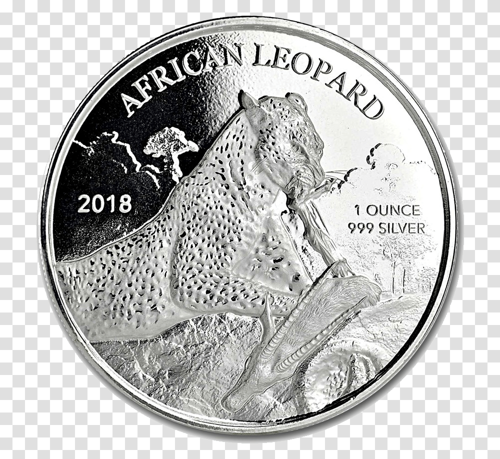 2018 Ghana Leopard Coin, Nickel, Money, Silver, Platinum Transparent Png