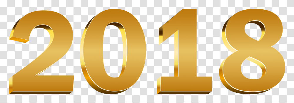 2018 Gold Golden Number 2018 Transparent Png