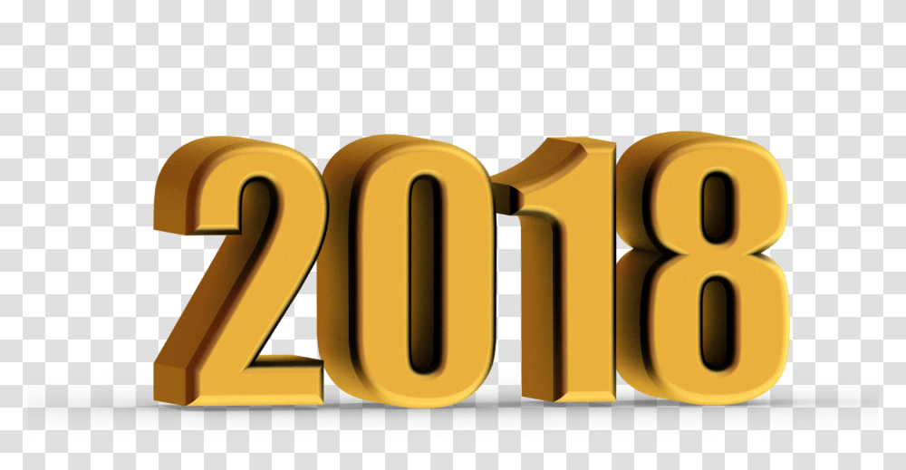 2018 Gold Happy New Year Clip Art 2018 En 3d Happy New Year 2019 3d, Word, Alphabet, Text, Number Transparent Png