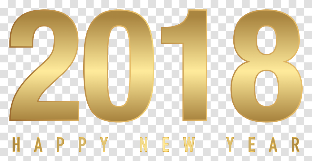 2018 Happy New Year Gold, Number Transparent Png