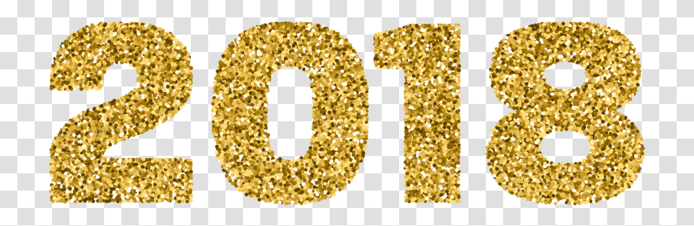 2018 Happynewyear Newyear Ftestickers 2018 Gold Glitter, Number, Alphabet Transparent Png