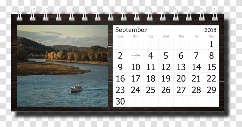 2018 Landscape Desk Calendar Sept 1 June Good Morning, Boat, Vehicle, Transportation Transparent Png