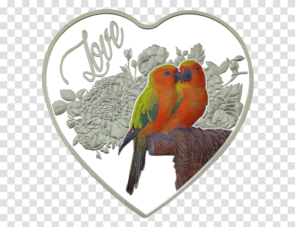 2018 Love Birds Heart Shaped Silver Tokelau Coins Love Love Birds Images With Heart, Animal, Painting Transparent Png