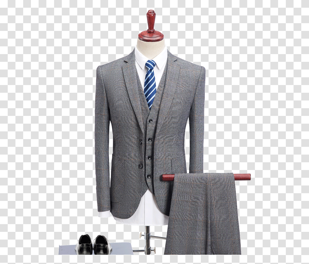 2018 Mens Wedding Suits Tuxedo Set Slim Fit Man Suits Traje Vestir Gris A Cuadros, Apparel, Overcoat, Tie Transparent Png