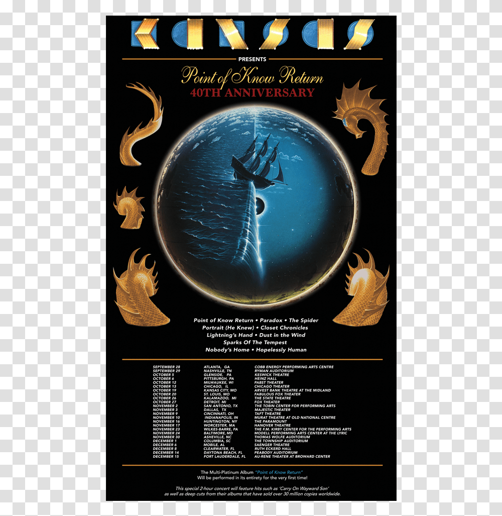 2018 Point Of Know Return Tour Poster Kansas Point Of No Return Tour 2019, Advertisement, Emblem, Logo Transparent Png