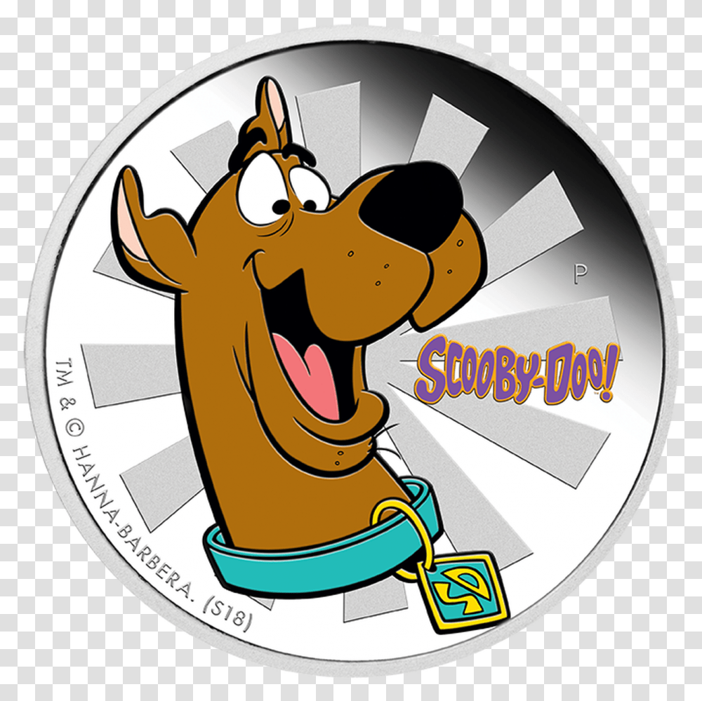 2018 Scooby Doo 1oz Silver Proof Coin Scooby Doo Coin, Label, Mammal, Animal Transparent Png