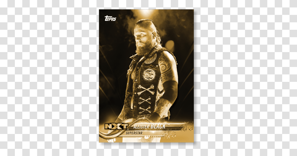 2018 Topps Wwe Aleister Black Base Poster Gold Ed Wwe Nxt, Skin, Person, Face, Musician Transparent Png