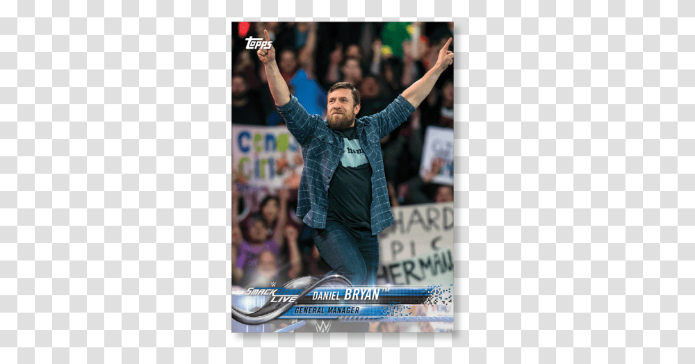 2018 Topps Wwe Daniel Bryan Base Poster Football Player, Person, Crowd, Audience, Face Transparent Png