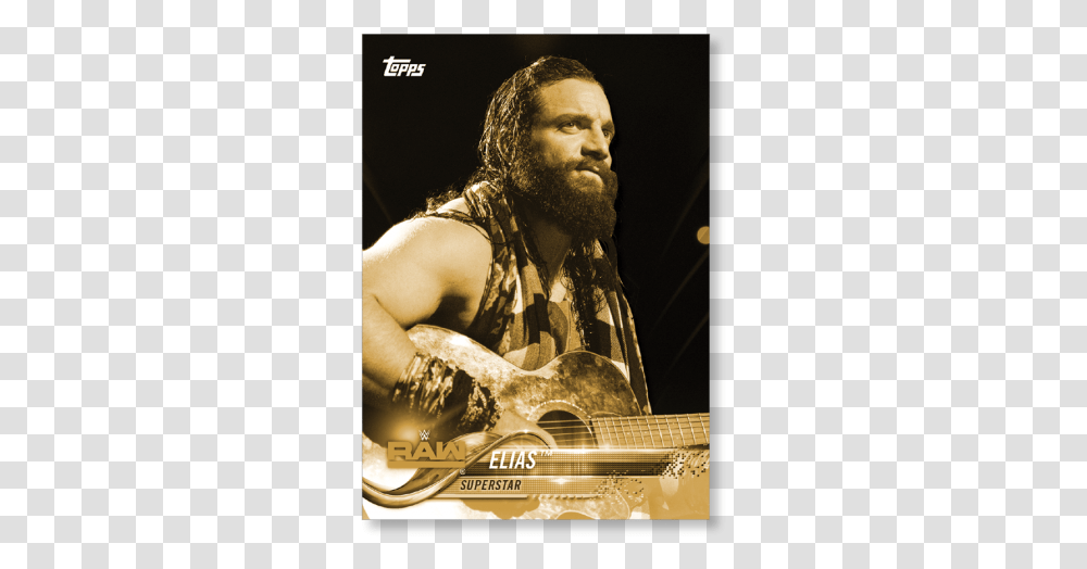 2018 Topps Wwe Elias Base Poster Gold Ed Poster, Guitar, Leisure Activities, Musical Instrument, Person Transparent Png