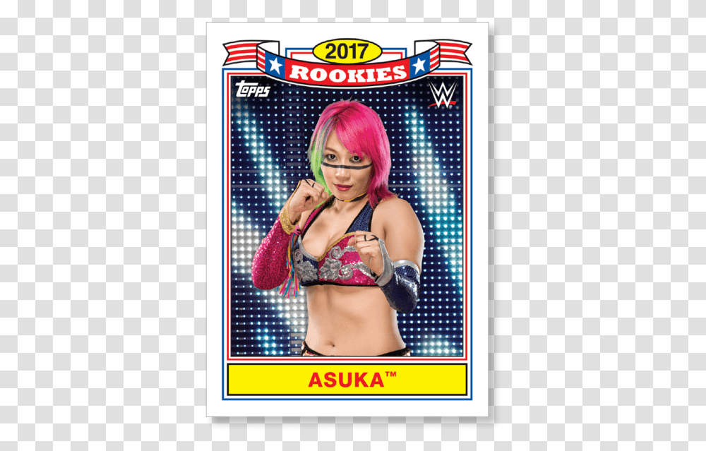 2018 Topps Wwe Heritage Asuka Top Ten Rookies Poster Magento, Person, Advertisement, Flyer Transparent Png