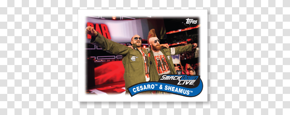 2018 Topps Wwe Heritage Cesaro Amp Sheamus Tag Teams Banner, Person, Military Uniform, People, Soldier Transparent Png