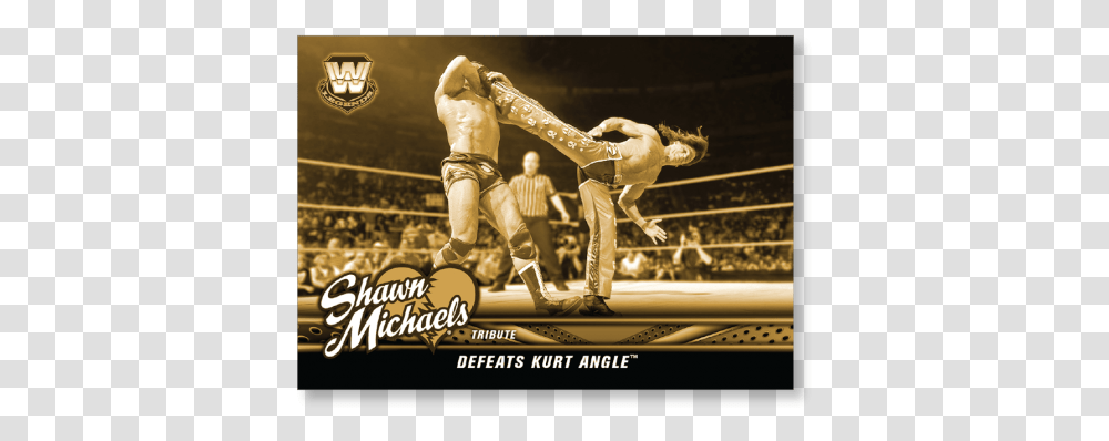 2018 Topps Wwe Heritage Defeats Kurt Angle Shawn Michaels Poster, Person, Dinosaur, Sport, Leisure Activities Transparent Png
