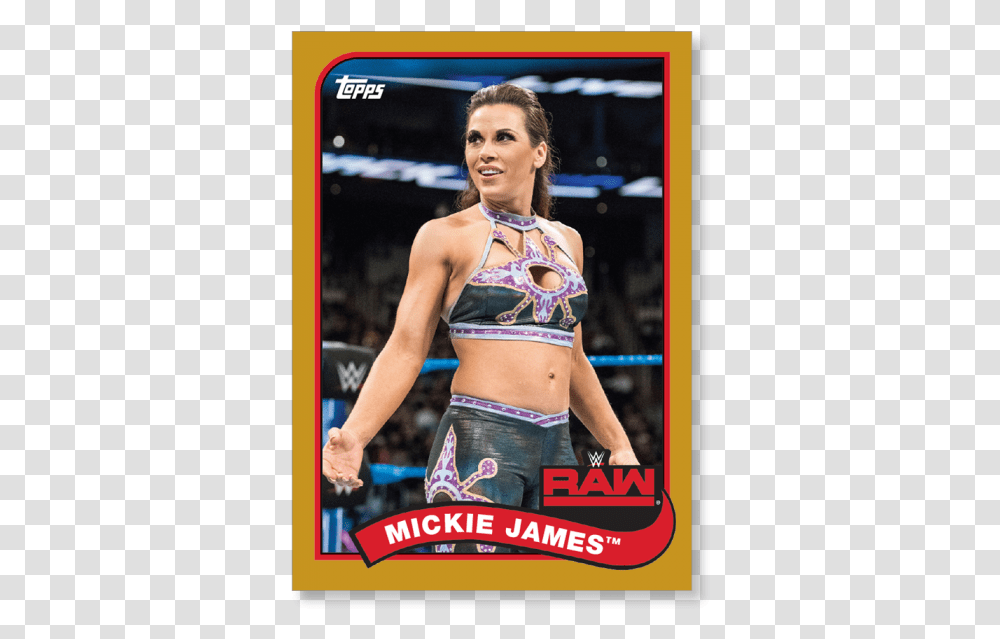 2018 Topps Wwe Heritage Mickie James Gold Ed Magento, Person, Human, Navel, Leisure Activities Transparent Png