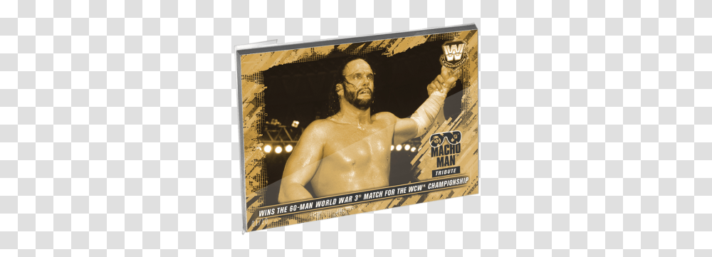 2018 Topps Wwe Heritage Oversized Complete Randy Savage Barechested, Advertisement, Person, Human, Poster Transparent Png