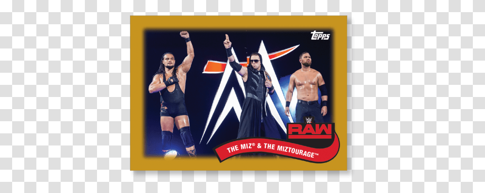 2018 Topps Wwe Heritage The Miz Amp The Miztourage Tag Banner, Person, Advertisement, Poster, Soccer Ball Transparent Png
