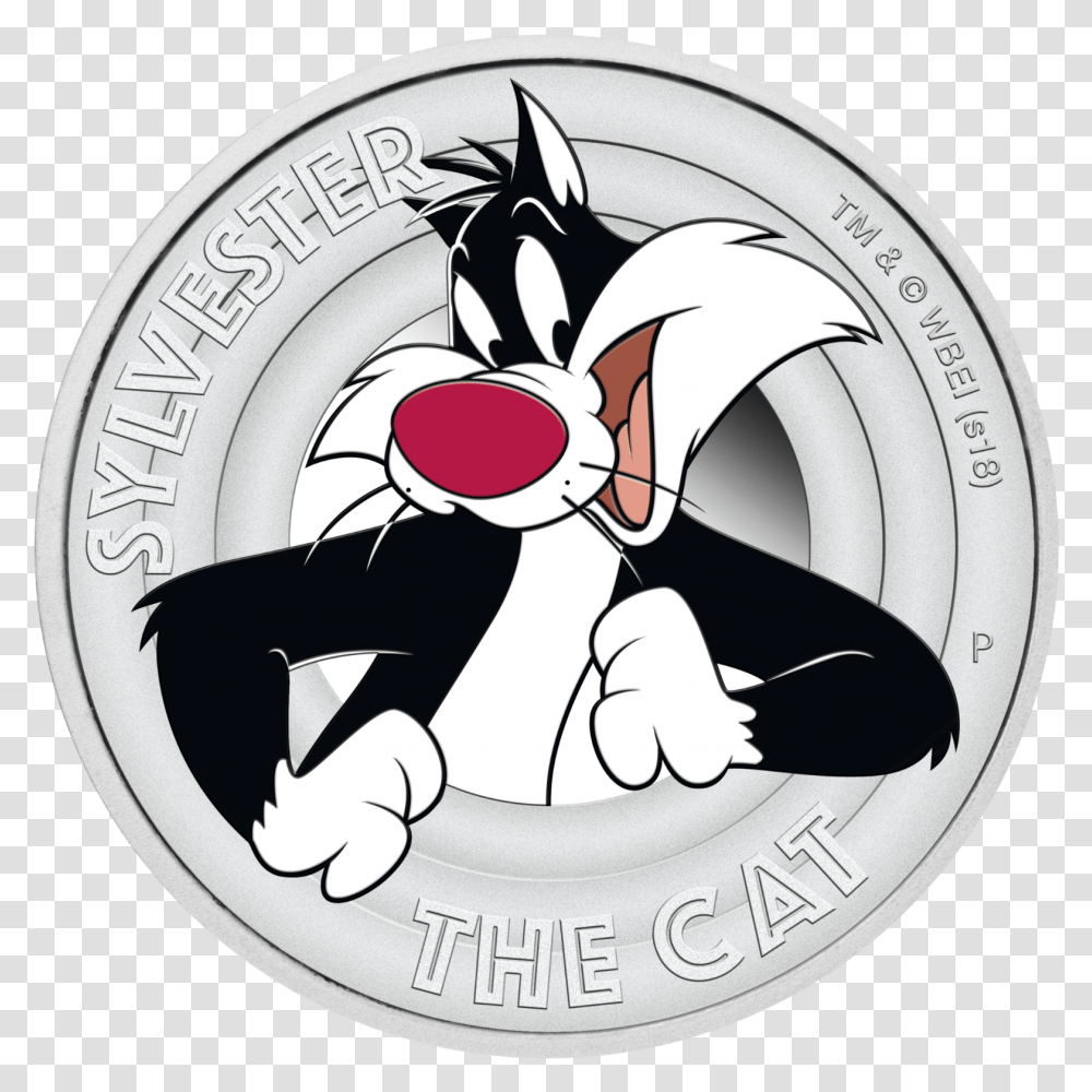 2018 Tuvalu Looney Tunes Sylvester The Cat 12oz Silver Corsica, Money, Coin, Logo Transparent Png