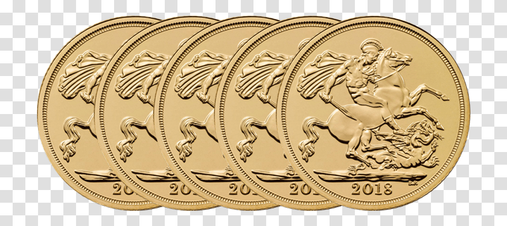 2018 Uk Full Sovereign Gold 5 Coin Bullion Bundle 2018 Sovereign New Elizabeth, Buckle, Person, Human, Money Transparent Png