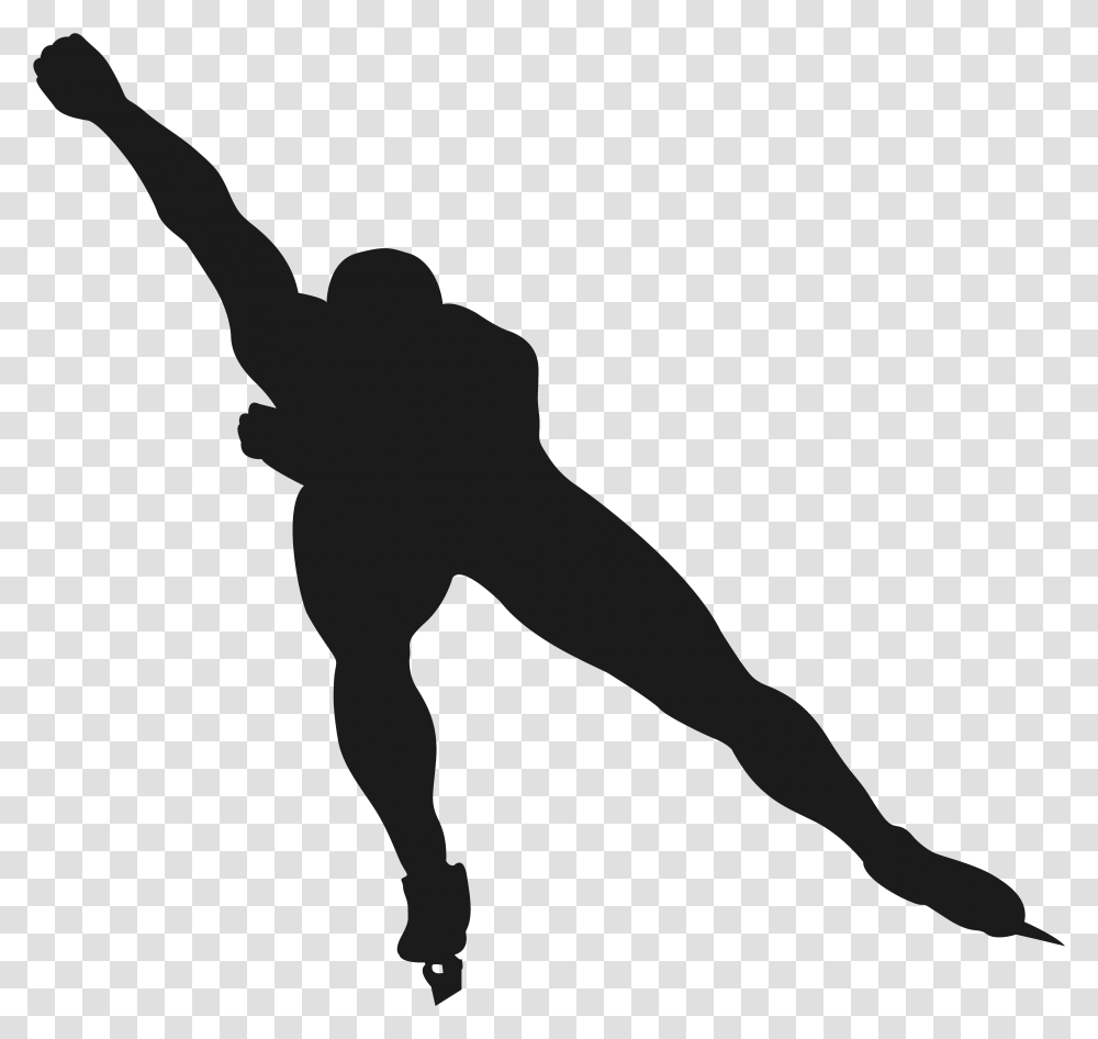 2018 Winter Olympics Ice Skating Figure Skating Speed Speed Skating Silhouette, Person, Human, Fencing, Sport Transparent Png