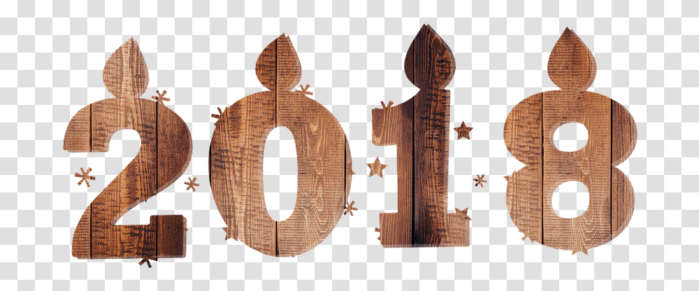 2018 Wood Happy New Year Clip Arts Happy New Year 2018 Art, Cross, Number Transparent Png