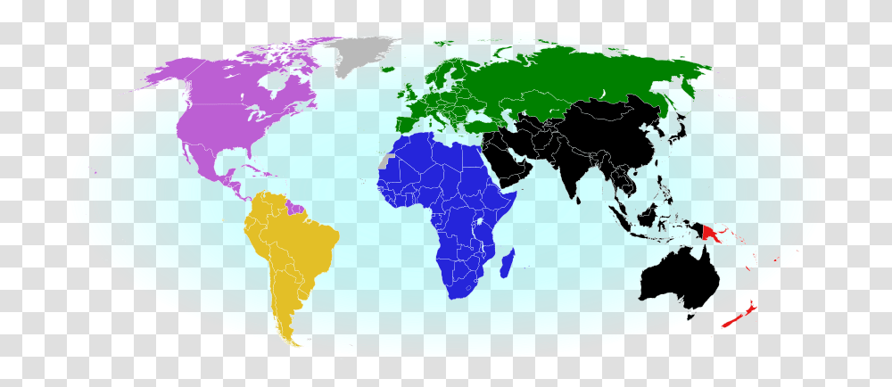 2018 World Map Showing The Six Continental Confederations World Map, Outer Space, Astronomy, Universe, Planet Transparent Png