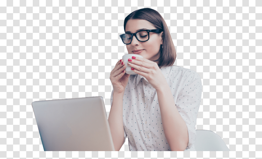 2019 02 Bss003 Woman On Computer, Person, Glasses, Female, Face Transparent Png