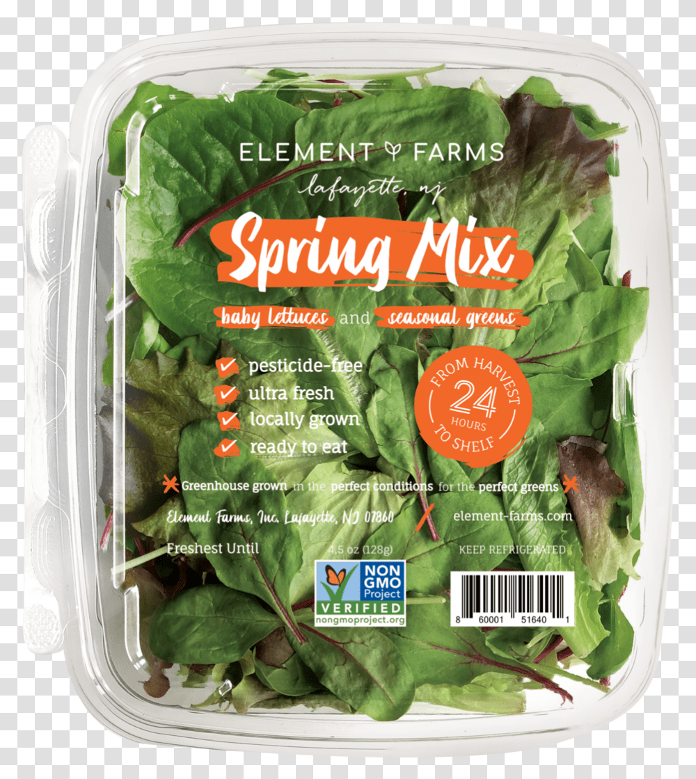 2019 08 15 Products Individual Springmix Spinach, Plant, Vegetable, Food, Produce Transparent Png