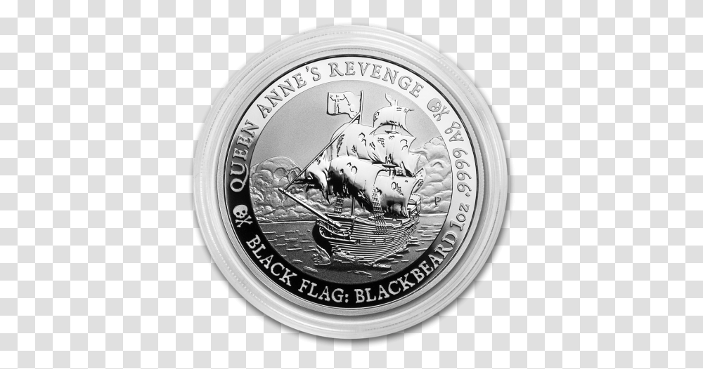 2019 1 Oz Tuvalu Black Flag Series Cash, Money, Coin, Nickel, Clock Tower Transparent Png
