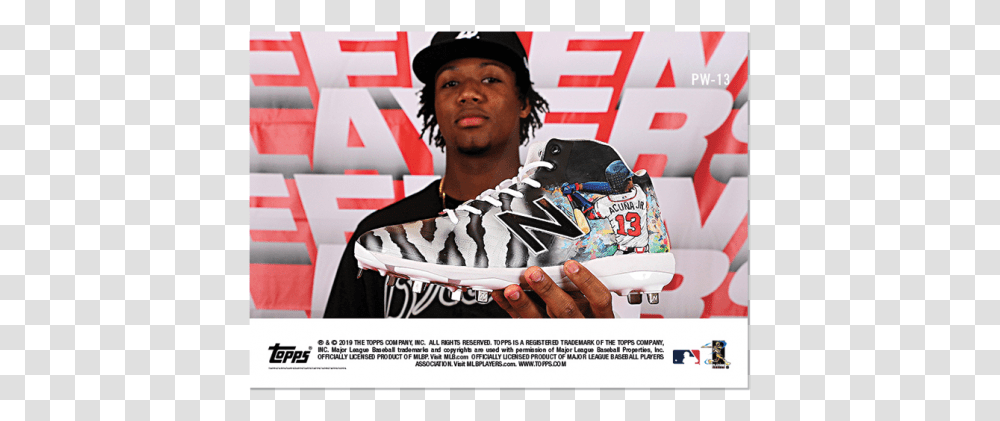 2019 Atlanta Braves Topps Now Players Weekend 6 Card 2019 Players Weekend Cleats, Person, Advertisement, Poster Transparent Png