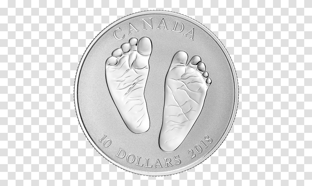 2019 Baby Gift Welcome To The World Silver Coin, Footprint Transparent Png