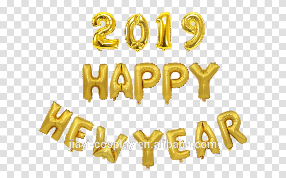 2019 Balloons Set Happy New Year Letter Aluminum Foil 2019 New Year Letter, Number Transparent Png