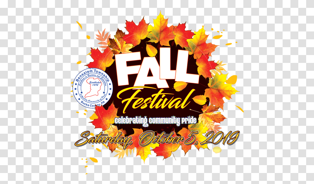 2019 Bensalem Fall Festival Autumn, Leaf, Plant, Poster, Advertisement Transparent Png
