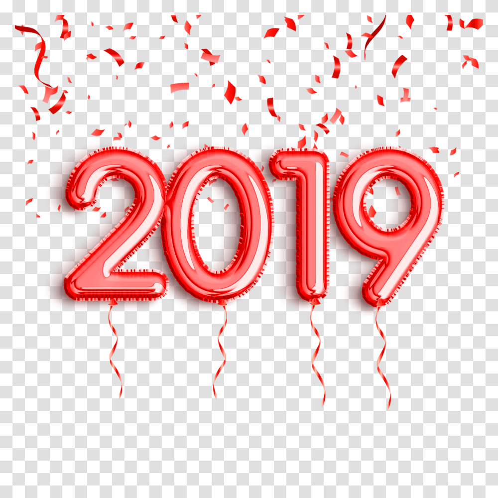 2019 Celebration Red Balloon Image Illustration, Word, Text, Alphabet, Number Transparent Png