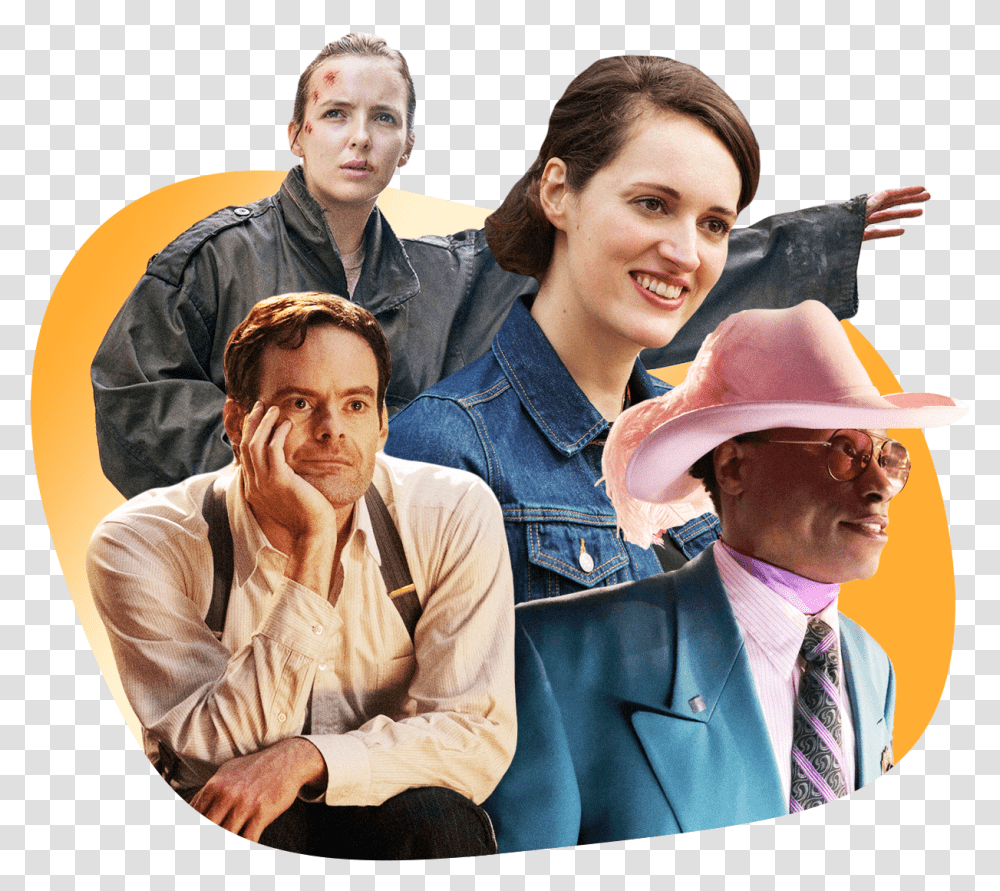 2019 Emmy Noms Predictions Sitting, Person, Hat, Tie Transparent Png