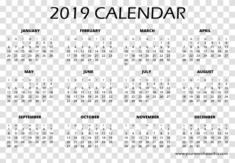 2019 Full Hd Calendar Free Printable, Gray, World Of Warcraft Transparent Png