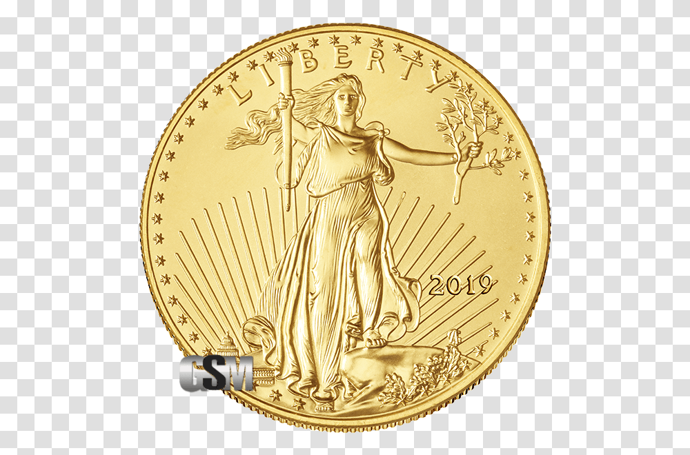 2019 Gold American Eagle, Coin, Money, Person, Human Transparent Png
