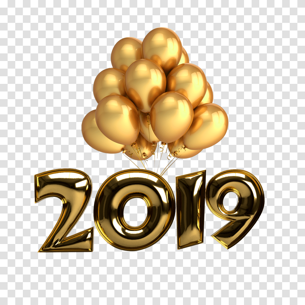 2019 Golden Balloons Image Free Party New Year, Lamp, Text, Number, Symbol Transparent Png
