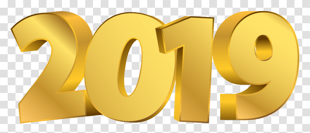2019 Golden Digits Happy New Year Gold New Year 2019, Number, Symbol Transparent Png